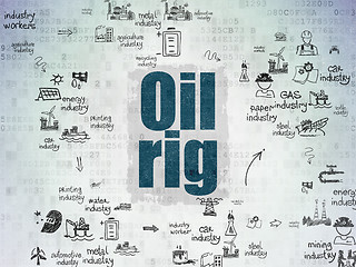 Image showing Industry concept: Oil Rig on Digital Paper background