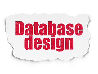 Image showing Software concept: Database Design on Torn Paper background