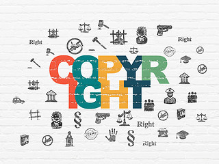 Image showing Law concept: Copyright on wall background