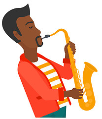 Image showing Man playing saxophone.
