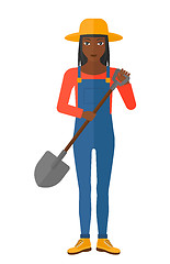 Image showing Farmer with spade.