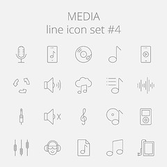 Image showing Media icon set.