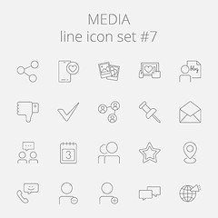 Image showing Media icon set.