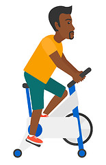 Image showing Man doing cycling exercise.