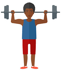 Image showing Man lifting barbell.