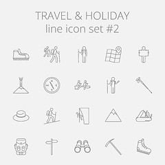 Image showing Travel and holiday icon set.