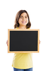 Image showing Girl holding a whiteboard