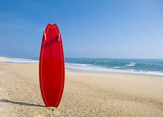 Image showing Red surfboard
