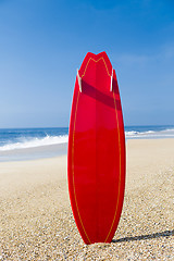 Image showing Red surfboard