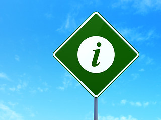 Image showing Web development concept: Information on road sign background