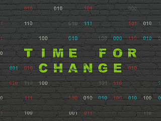 Image showing Time concept: Time for Change on wall background