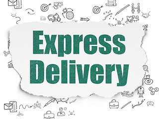 Image showing Finance concept: Express Delivery on Torn Paper background