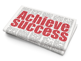 Image showing Finance concept: Achieve Success on Newspaper background