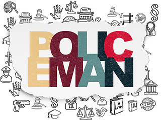 Image showing Law concept: Policeman on Torn Paper background