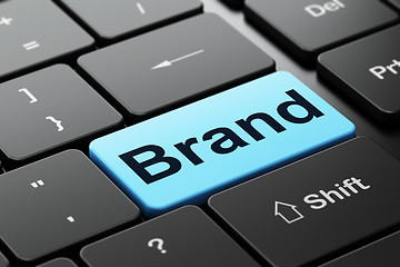 Image showing Marketing concept: Brand on computer keyboard background