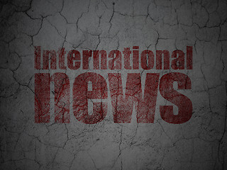 Image showing News concept: International News on grunge wall background