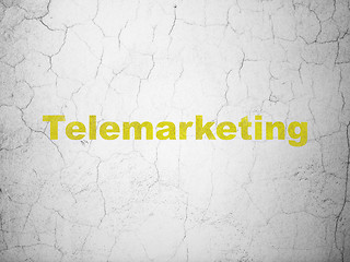 Image showing Marketing concept: Telemarketing on wall background