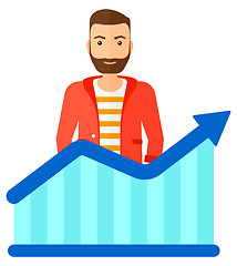 Image showing Man with growing chart.