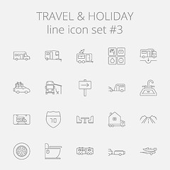 Image showing Travel and holiday icon set.