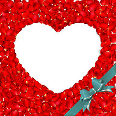 Image showing Heart of red rose petals. EPS 10