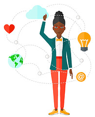 Image showing Business woman and cloud computing.