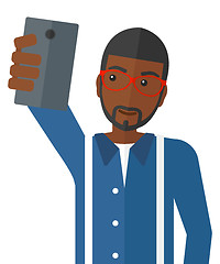 Image showing Man making selfie.