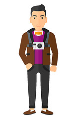 Image showing Man with camera on chest.