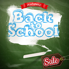 Image showing Back to school Sale Label card. EPS 10