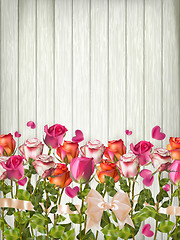 Image showing Romantic background with holiday roses. EPS 10