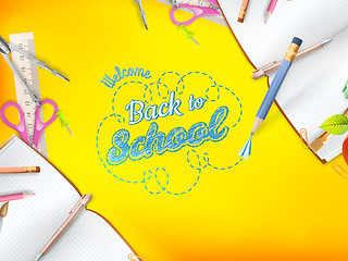 Image showing Welcome back to school greeting card. EPS 10