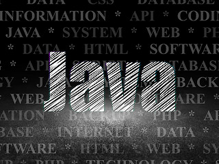 Image showing Database concept: Java in grunge dark room