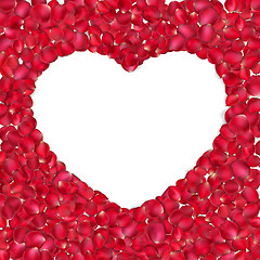 Image showing Heart of red rose petals. EPS 10