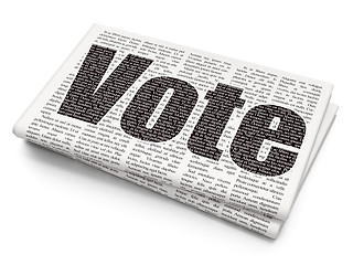 Image showing Political concept: Vote on Newspaper background