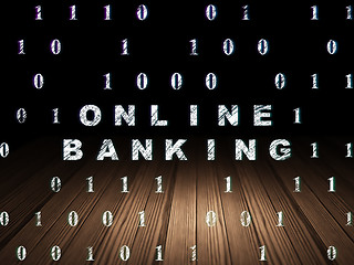 Image showing Business concept: Online Banking in grunge dark room