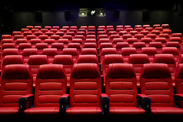 Image showing movie theater empty auditorium with seats