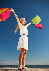 Image showing woman with shopping bags