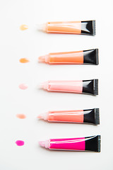 Image showing close up of lip gloss tubes