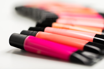 Image showing close up of lip gloss tubes