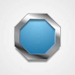 Image showing Blue octagon design with metal frame
