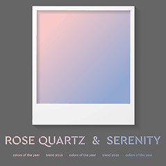 Image showing Polaroid frame with trend color 2016. Rose quartz and serenity