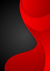 Image showing Abstract dark red wavy corporate design