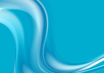 Image showing Abstract blue wavy background