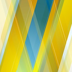 Image showing Abstract polygonal geometric blue orange background