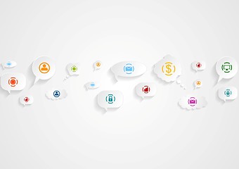 Image showing Abstract social communication icons background