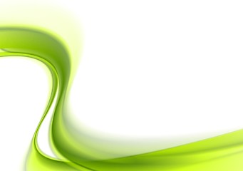 Image showing Green abstract bright waves background