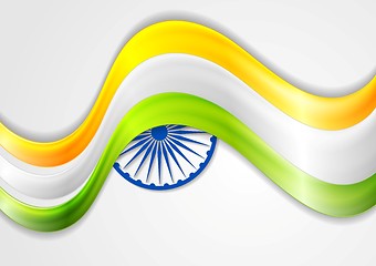 Image showing Smooth waves background. Colors of India