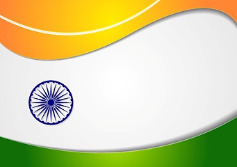 Image showing Wavy background. Colors of India