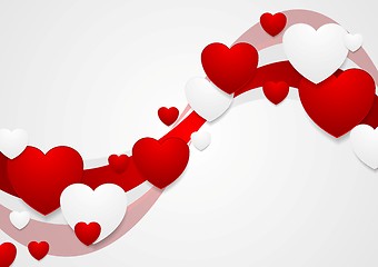 Image showing Wavy red and grey Valentine Day background 