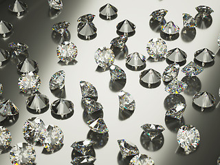 Image showing Diamonds or gemstones with reflection