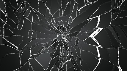 Image showing Pieces of cracked glass isolated on white